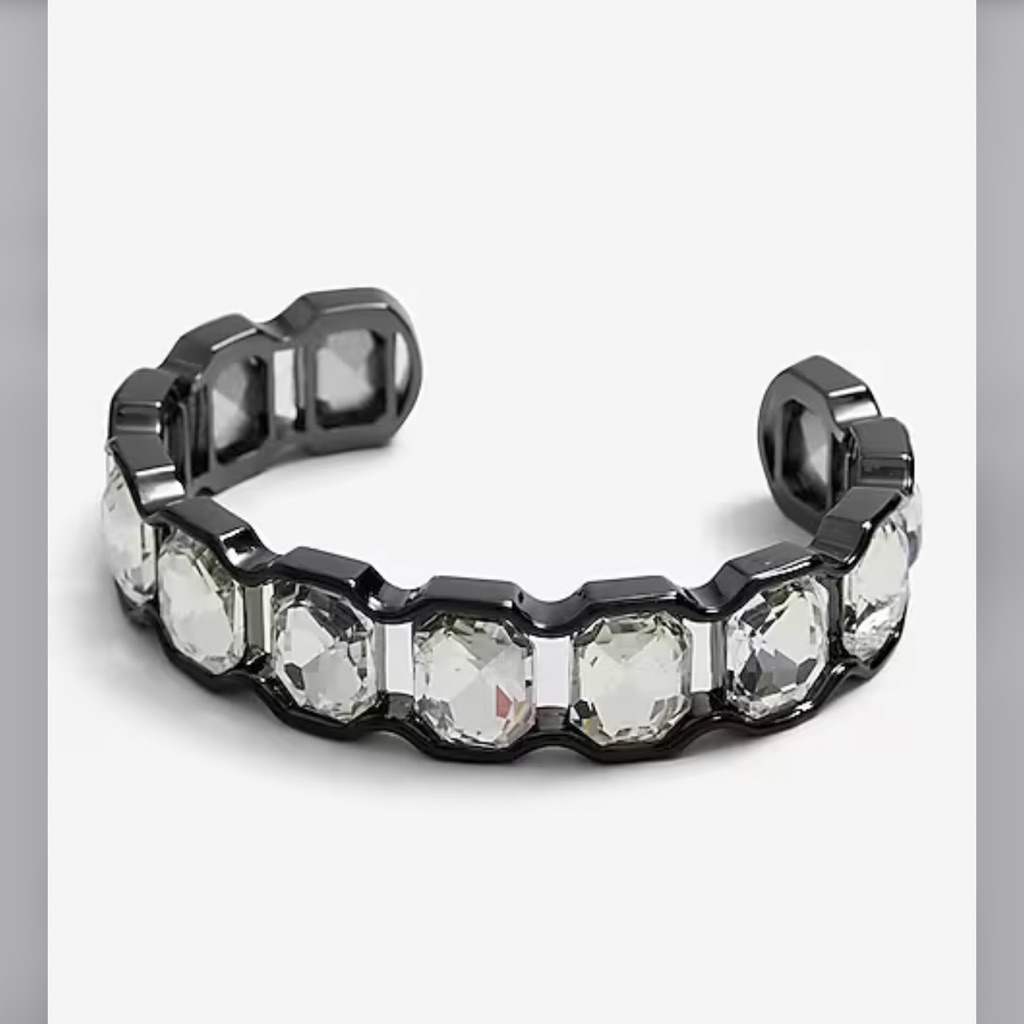 Express Lined Rhinestone Cuff Bracelet 44$